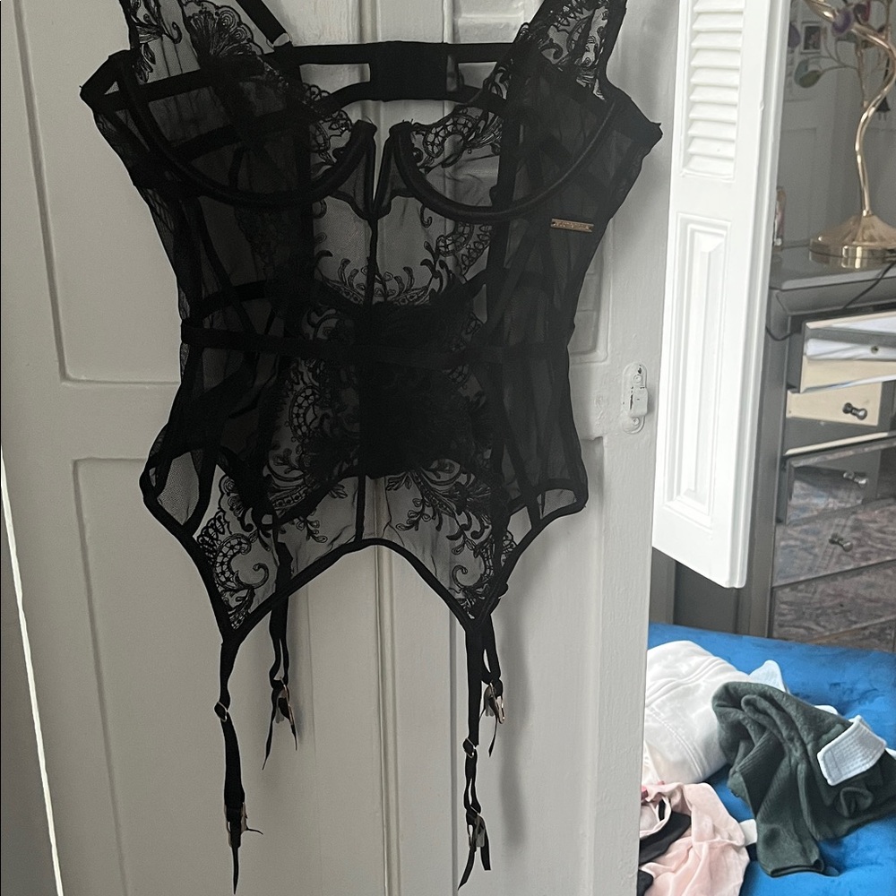 Bluebella Sheer Black Lace Chemise - Picture 3 of 7